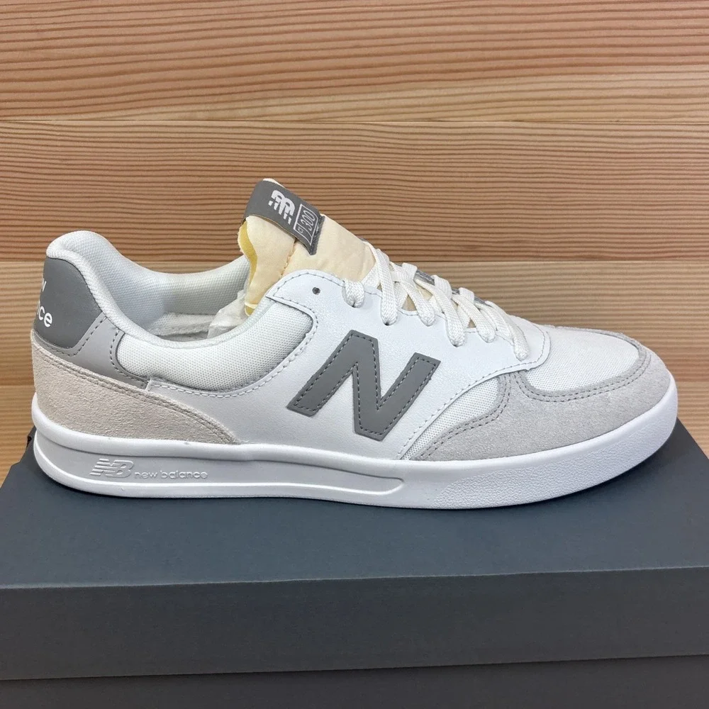New Balance 300 V3 Court Low Top Sneaker Shoes White/Slate Grey Mens Sz 10